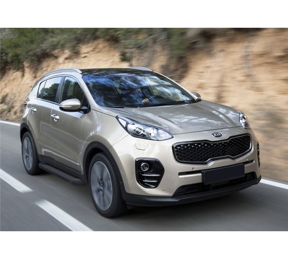 Алюминиевые пороги Rival Black для Kia Sportage 2016-, 173 см, 2 шт F173ALB.2309.2