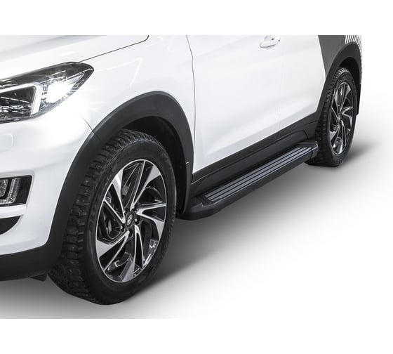Алюминиевые пороги Rival Black для Kia Sportage 2016-, 173 см, 2 шт F173ALB.2309.2