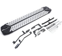 Пороги "Bmw-Style круг" Rival для Kia Sorento II рестайлинг 2012-2020, 173 см, 2 шт., алюминий, D173AL.2305.2