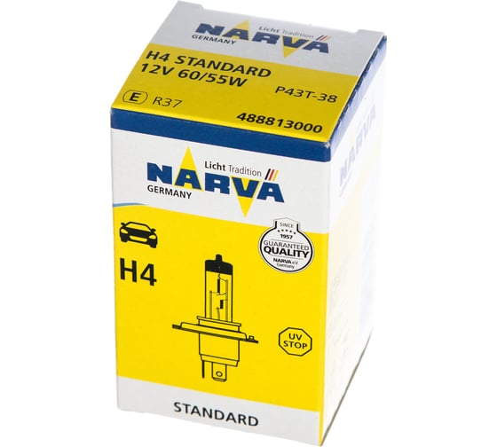 Автолампа NARVA H4 60 55 P43t-38 12V 1 10 100 HIT 488813000