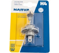 Автолампа NARVA H4 60 55 P43t-38 блистер 12V 1 10 488814000
