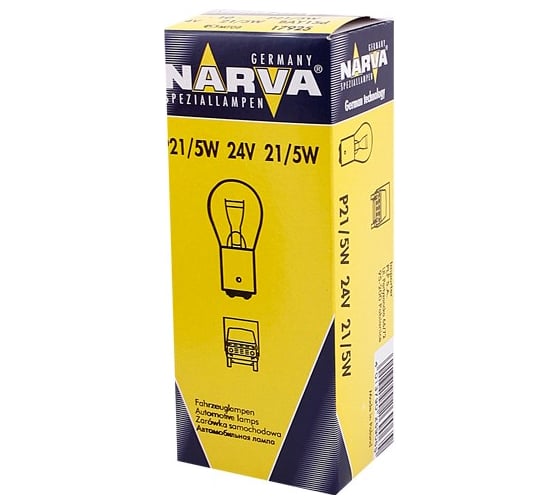 Автолампа NARVA P21 5W BAY15d 24V 10 200 HIT 179253000