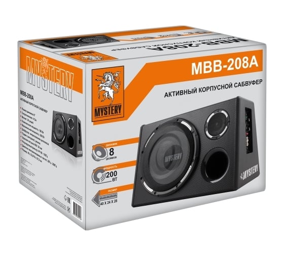 Автосабвуфер MYSTERY MBB-208A