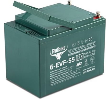 Тяговый аккумулятор 6-EVF-55, 12В, 55 А/ч (C5) Rutrike 021946