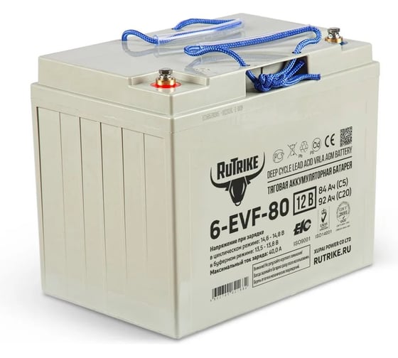Тяговый аккумулятор Rutrike 6-EVF-80 12V80A/H C3 021947