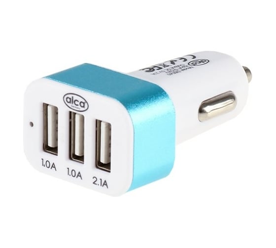 Зарядное устройство Alca 12v 3 х USB, бело-синее 510540 1