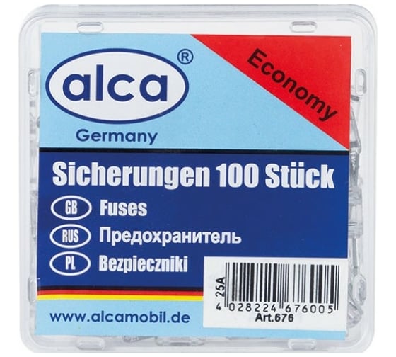 Флажковые предохранители Alca МИНИ 25 А 100 шт. 676000