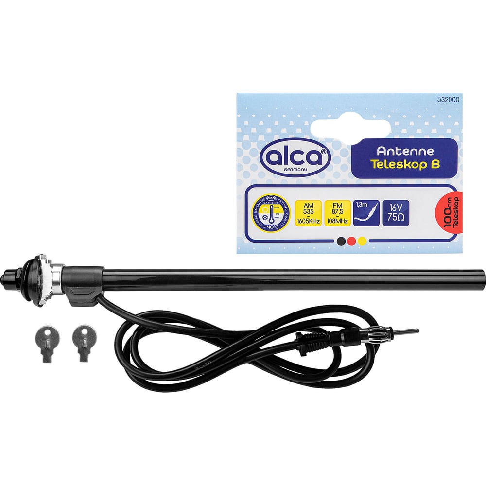 Универсальная антенна Alca водонепроницаемая, телескопическая, 1 м ...