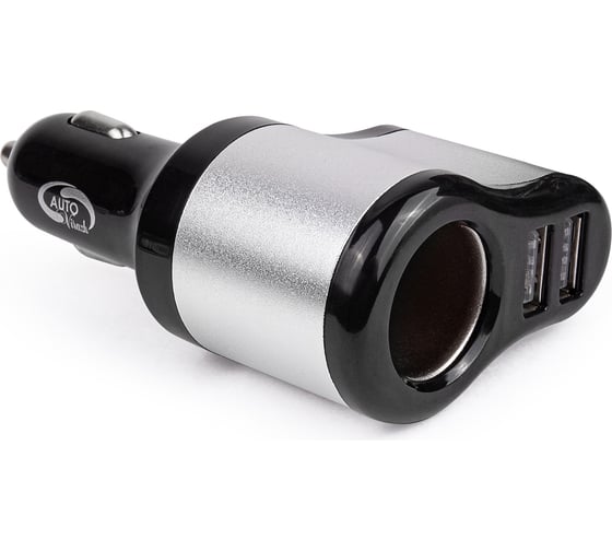 Разветвитель прикуривателя c выходом 2 USB AUTOVIRAZH 2100мА,12/24V AV-4303