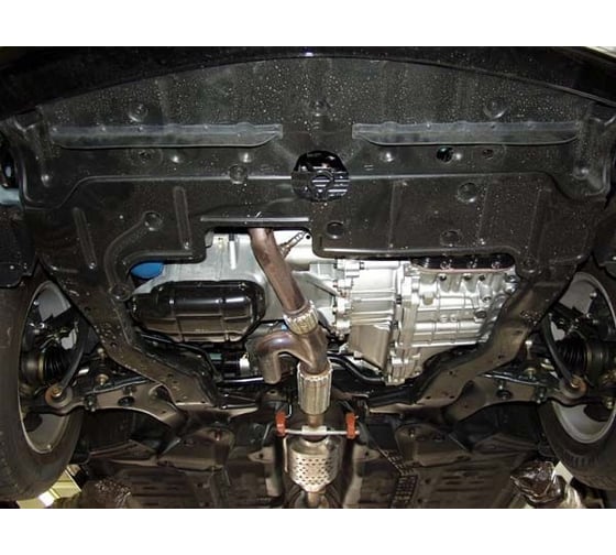 Защита картера и КПП SHERIFF для KIA Opirus 2003-2007 3.5, гнутая, сталь 2.5 мм, с крепежом 0782