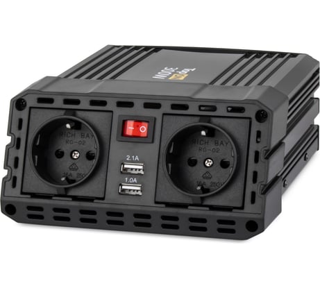 Автомобильный инвертор TopOn 300W 2 розетки, 2 USB, пиковая мощность 600W TOP-PI300