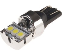 Автолампа MEGAPOWER T10W W2.1x9.5d 3 SMD 2835 WHITE 6000K 54лм 12V 10 100 10112
