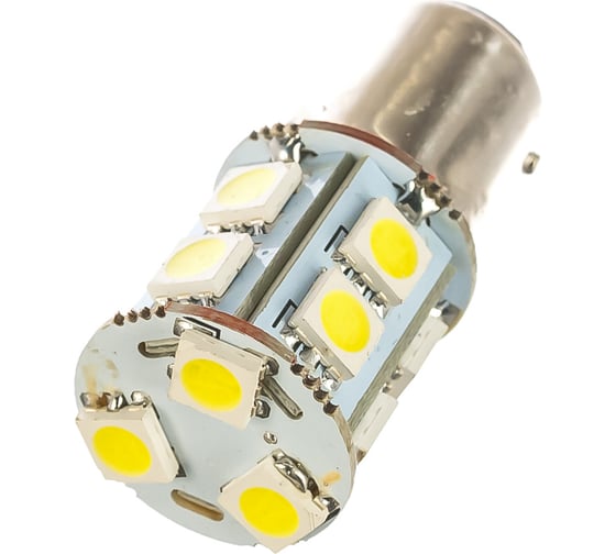 Автолампа MEGAPOWER T20W P27 7W W3x16q 5 SMD MEGA WHITE блистер 360лм 6000K 12V 1 50 57374