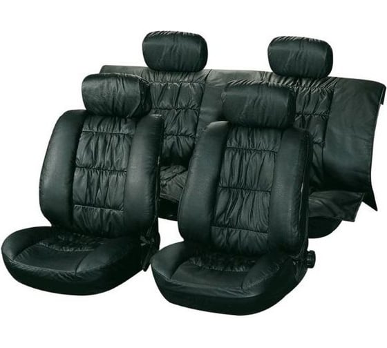 Эргономичные чехлы AUTOVIRAZH ECO-кожа 10 пр. TO BAG черные AV-095064