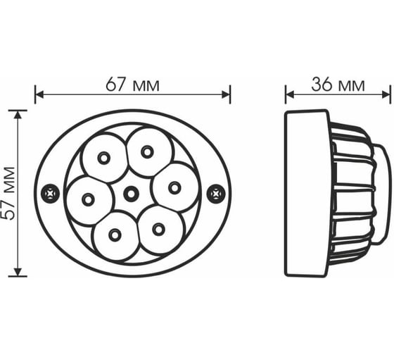Светодиодная фара Вымпел wl-601 (6 led, 20w) 5267