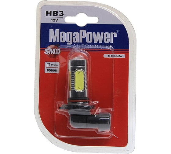 Автолампа HB3 P20d 5 SMD MEGA WHITE 6000K MEGAPOWER M-80584бл