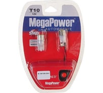 Автолампа T10W W2,1x9,5d 1 SMD 7080 WHITE Megapower M-10614W-2блт 998561