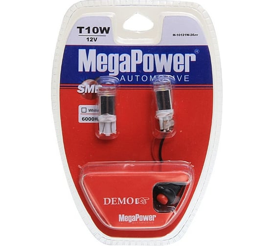 Автолампа T10W W2.1x9.5d 1 SMD CREE WHITE MEGAPOWER M-10121W-2блт 1