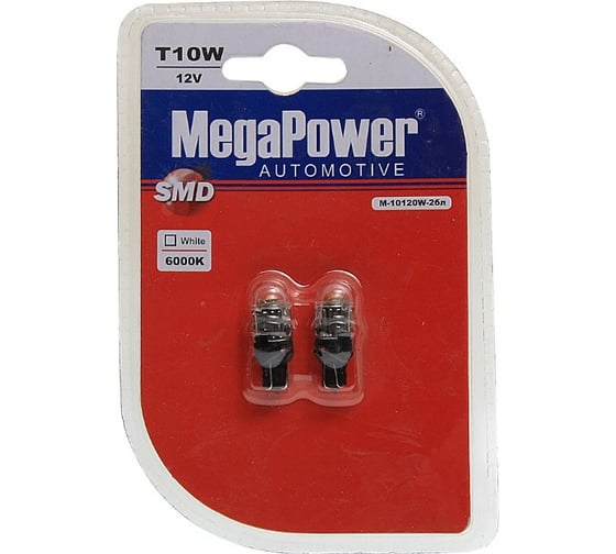 Автолампа T10W W2.1x9.5d 1 SMD CREE WHITE MEGAPOWER M-10120W-2бл