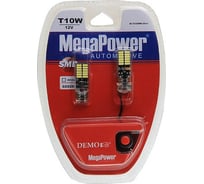 Автолампа T10W W2.1x9.5d 24 SMD 4014 WHITE 6000К MEGAPOWER M-70329W-2блт