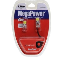 Автолампа T10W W2.1x9.5d 2 LED COB WHITE MEGAPOWER M-10118W-2блт