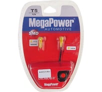 Автолампа T5 W2х4.6d 1 SMD 3528 YELLOW блистер MEGAPOWER M-50113Y-2блт