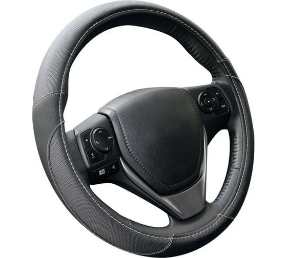 Оплетка KRAFT иск кожа с перфорацией, черная, 36 см / S KT 800312