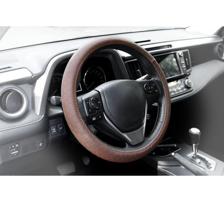 Оплетка KRAFT иск кожа с тиснением, коричневая, 42 см / XL KT 800311