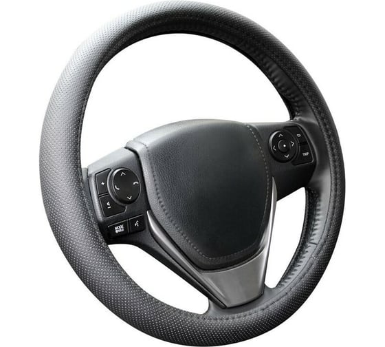Оплетка KRAFT перфорированная кожа, черная, 37-39 см/М KT 800302 1