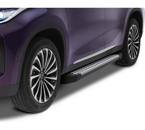 Пороги на авто Rival bmw-style круг exeed txl 2020-н.в., 180 см, 2 шт., алюминий D180AL.0907.1