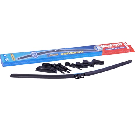 Щетка стеклоочистителя UNIVERSAL ALL SEASONS 550мм 22 бескаркасная, 7 адаптеров Megapower M-75022 697077