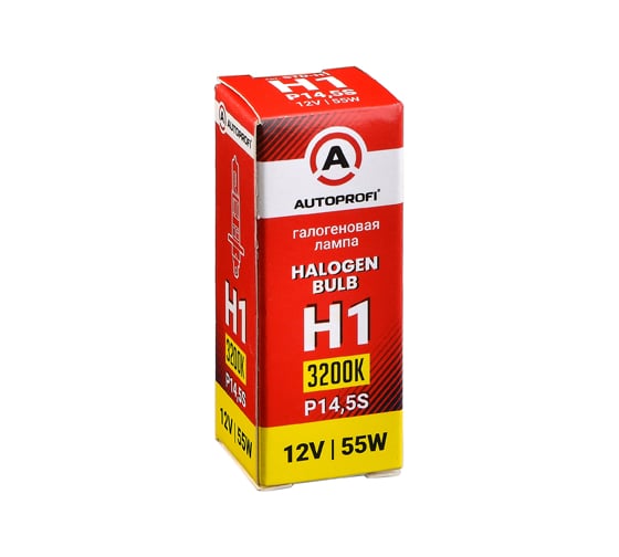 Автомобильная галогенная лампа AUTOPROFI H1, 12V, 55W, (P14,5S),1 шт, STANDARD STD-H1