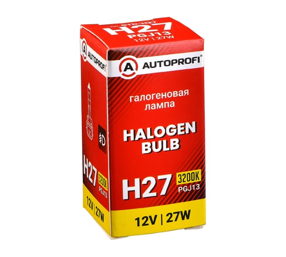 Автомобильная галогенная лампа AUTOPROFI H27, 12V, 27W, (PGJ13),1 шт, STANDARD STD-H27