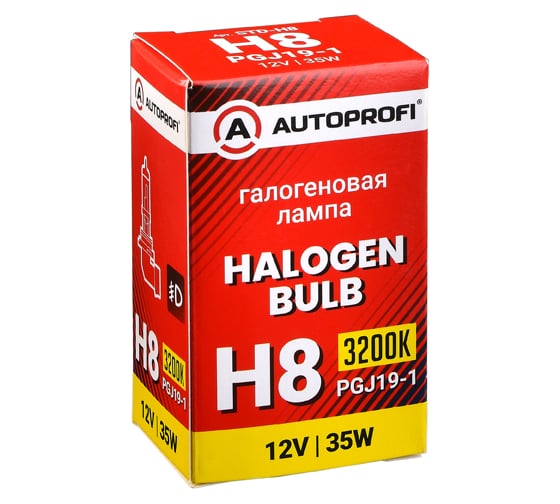 Автомобильная галогенная лампа AUTOPROFI H8, 12V, 35W, (PGJ19-1),1 шт, STANDARD STD-H8