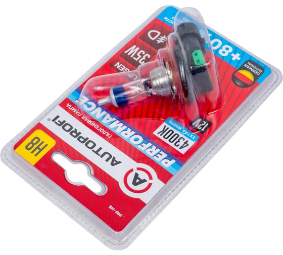 Автомобильная галогенная лампа AUTOPROFI H8, 12V, 35W, (PGJ19-1),1 шт, +80% PERFORMANCE PRF-H8