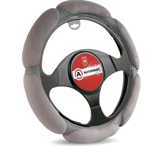 Оплетка руля AUTOPROFI алькантара SP-5026 L GY M 1