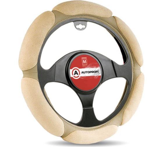 Оплетка руля AUTOPROFI алькантара SP-5026 BE M 1