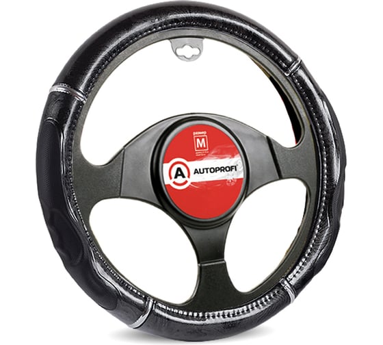 Оплетка руля AUTOPROFI GL-1025 BK WOOD M