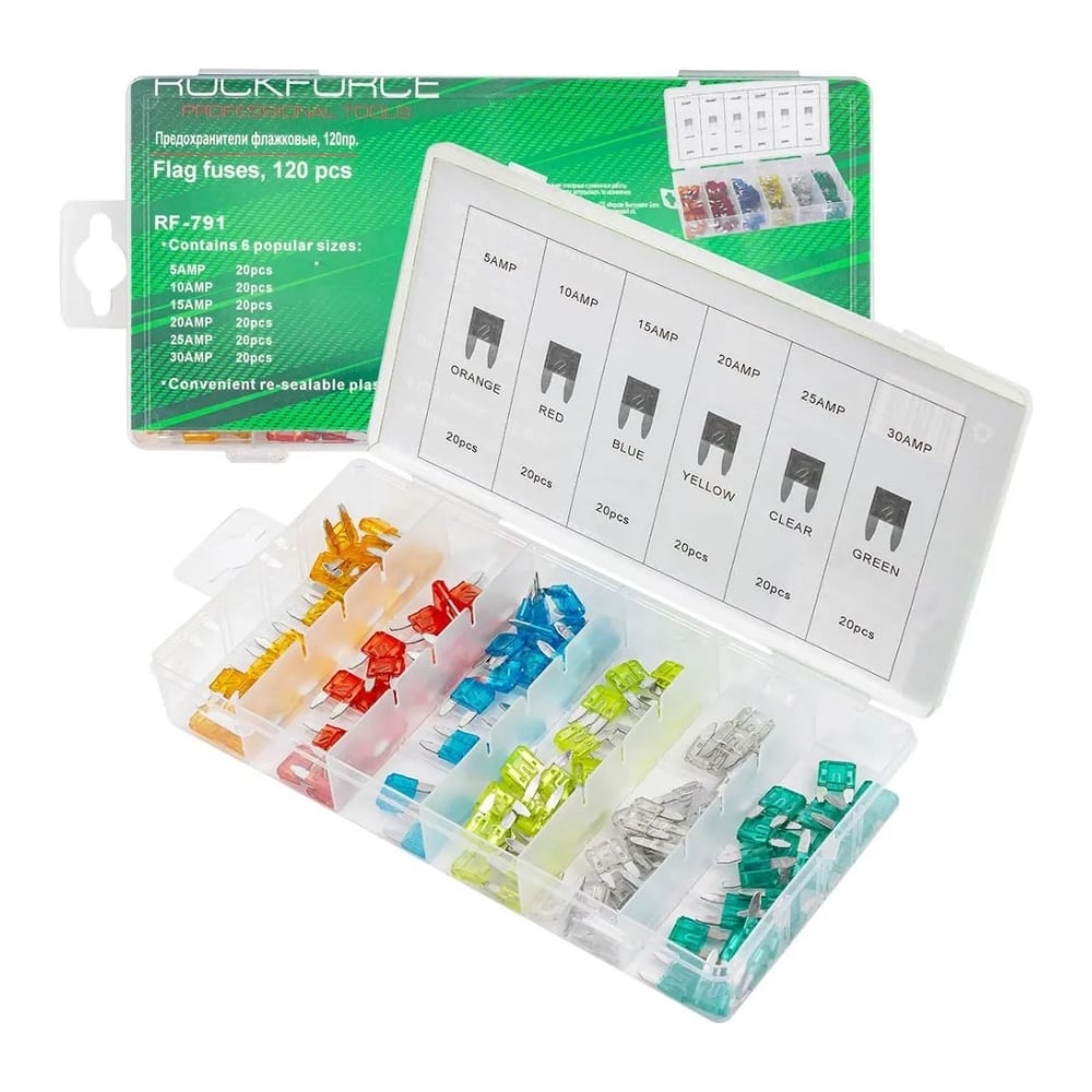 Флажковые предохранители Rockforce 120 предметов RF-791 - выгодная цена ...