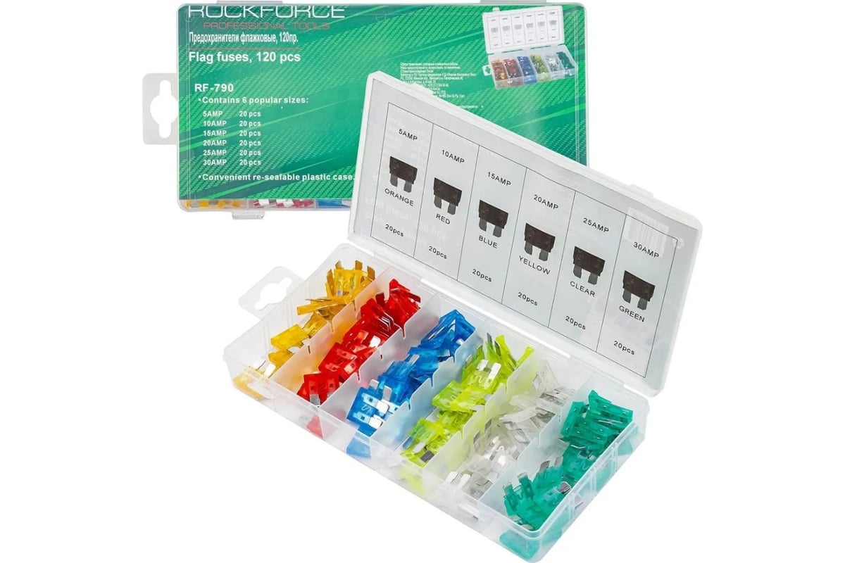 Флажковые предохранители Rockforce 120 предметов RF-790 - выгодная цена ...