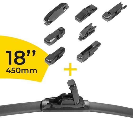 Щетка стеклоочистителя мультиадаптерная в блистере 18/45 см SUPER FLAT+ Rekzit 91345