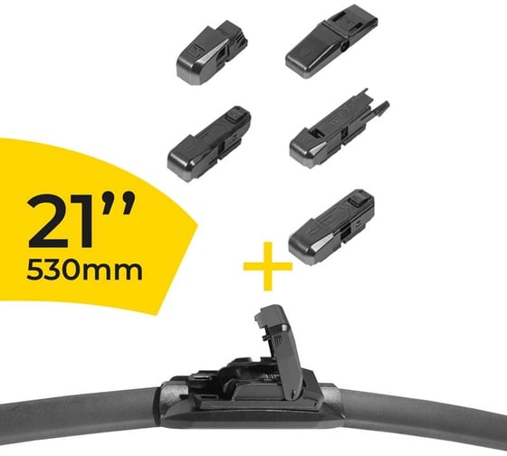 Щетка стеклоочистителя мультиадаптерная в блистере 21/53 см SUPER FLAT+ Rekzit 91353
