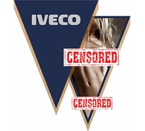 Треугольный вымпел IVECO с девушкой фон синий SKYWAY S05101028