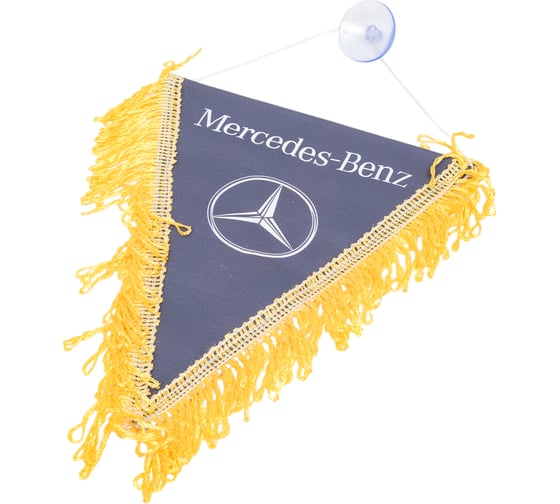 Треугольный вымпел Mersedes-Benz с девушкой фон синий SKYWAY S05101060