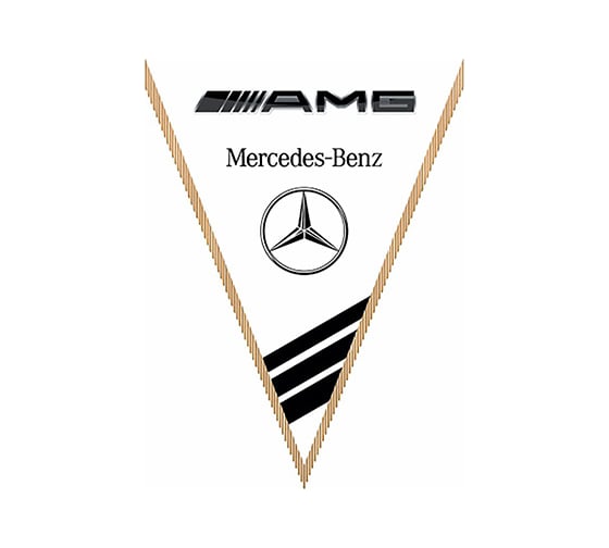 Треугольный вымпел Mersedes-Benz amg белый SKYWAY S05101057