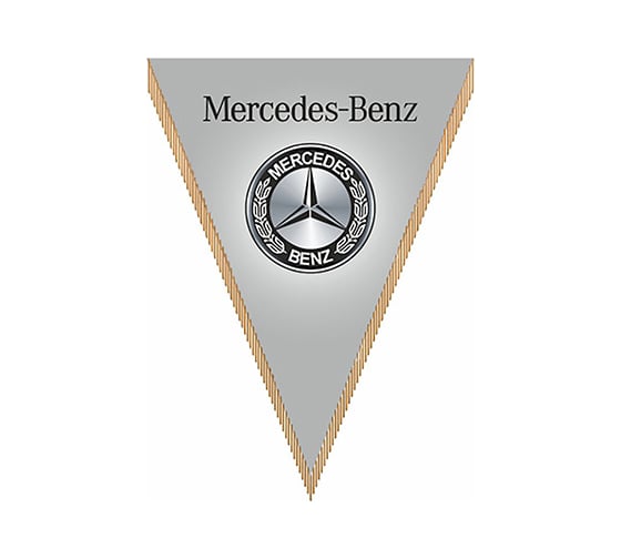 Треугольный вымпел Mersedes-Benz фон серый SKYWAY S05101055