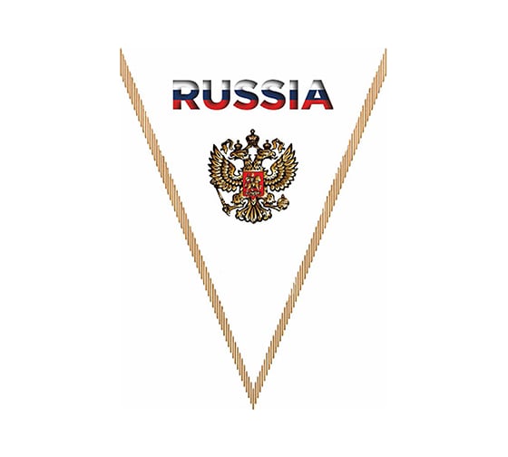 Треугольный вымпел RUSSIA фон белый SKYWAY S05101075