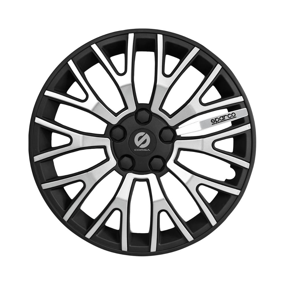 Колпаки на колеса Sparco Ultraleggera коплект 4 шт., черн./серебро ...
