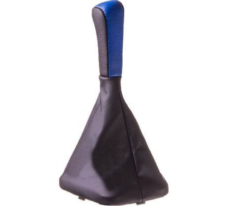 Ручка КПП кожа искусственная 2110 с чехлом синяя SKYWAY S06202015