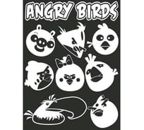 Наклейка SKYWAY БЛИКЕР термо плоттер Angry Birds цвет серебро Л1909